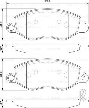 BOSCH 0 986 424 657 - Комплект спирачно феродо, дискови спирачки vvparts.bg