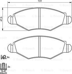 BOSCH 0 986 424 660 - Комплект спирачно феродо, дискови спирачки vvparts.bg