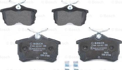 BOSCH 0 986 424 661 - Комплект спирачно феродо, дискови спирачки vvparts.bg