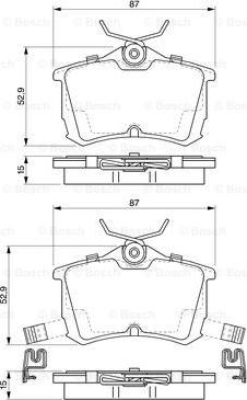 BOSCH 0 986 424 661 - Комплект спирачно феродо, дискови спирачки vvparts.bg