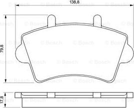 BOSCH 0 986 424 614 - Комплект спирачно феродо, дискови спирачки vvparts.bg