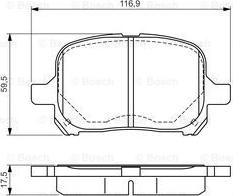 BOSCH 0 986 424 639 - Комплект спирачно феродо, дискови спирачки vvparts.bg