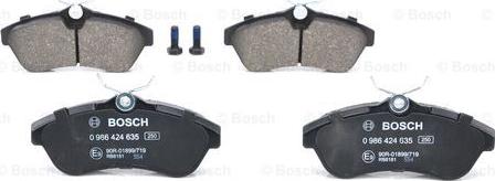 BOSCH 0 986 424 635 - Комплект спирачно феродо, дискови спирачки vvparts.bg