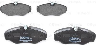 BOSCH 0 986 424 636 - Комплект спирачно феродо, дискови спирачки vvparts.bg