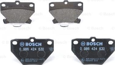 BOSCH 0 986 424 630 - Комплект спирачно феродо, дискови спирачки vvparts.bg