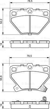 BOSCH 0 986 424 630 - Комплект спирачно феродо, дискови спирачки vvparts.bg