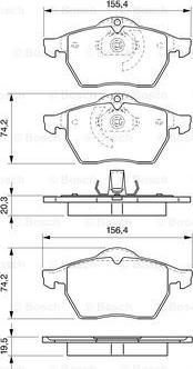 BOSCH 0 986 424 676 - Комплект спирачно феродо, дискови спирачки vvparts.bg