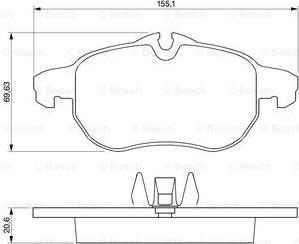 BOSCH 0 986 424 677 - Комплект спирачно феродо, дискови спирачки vvparts.bg