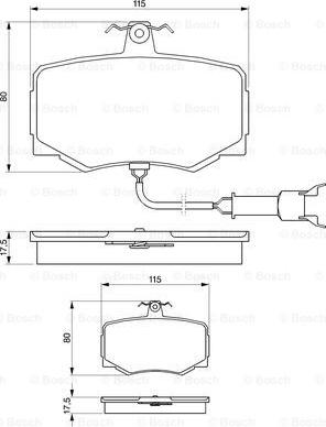 BOSCH 0 986 424 018 - Комплект спирачно феродо, дискови спирачки vvparts.bg