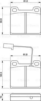 BOSCH 0 986 424 035 - Комплект спирачно феродо, дискови спирачки vvparts.bg