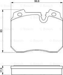 BOSCH 0 986 424 032 - Комплект спирачно феродо, дискови спирачки vvparts.bg