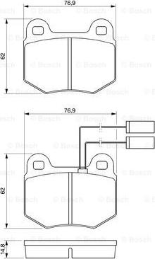 BOSCH 0 986 424 037 - Комплект спирачно феродо, дискови спирачки vvparts.bg