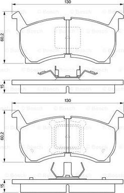 BOSCH 0 986 424 142 - Комплект спирачно феродо, дискови спирачки vvparts.bg