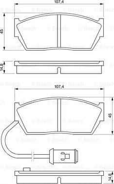 BOSCH 0 986 424 110 - Комплект спирачно феродо, дискови спирачки vvparts.bg