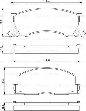 BOSCH 0 986 424 183 - Комплект спирачно феродо, дискови спирачки vvparts.bg