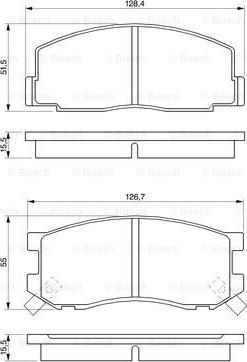 BOSCH 0 986 424 133 - Комплект спирачно феродо, дискови спирачки vvparts.bg