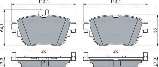 BOSCH 0 986 424 845 - Комплект спирачно феродо, дискови спирачки vvparts.bg