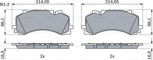 BOSCH 0 986 424 850 - Комплект спирачно феродо, дискови спирачки vvparts.bg