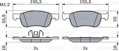 BOSCH 0 986 424 867 - Комплект спирачно феродо, дискови спирачки vvparts.bg