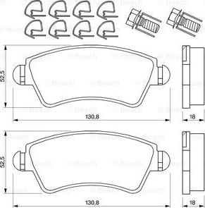 BOSCH 0 986 424 801 - Комплект спирачно феродо, дискови спирачки vvparts.bg