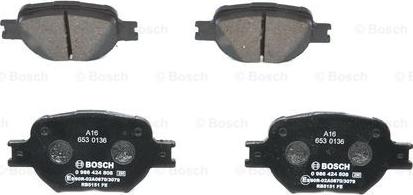 BOSCH 0 986 424 808 - Комплект спирачно феродо, дискови спирачки vvparts.bg