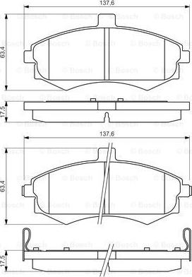 BOSCH 0 986 424 810 - Комплект спирачно феродо, дискови спирачки vvparts.bg