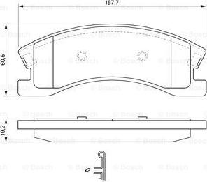 BOSCH 0 986 424 823 - Комплект спирачно феродо, дискови спирачки vvparts.bg