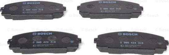 BOSCH 0 986 424 319 - Комплект спирачно феродо, дискови спирачки vvparts.bg