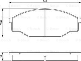 BOSCH 0 986 424 382 - Комплект спирачно феродо, дискови спирачки vvparts.bg