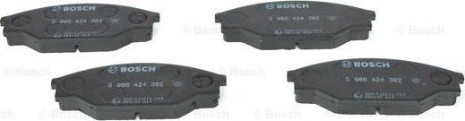 BOSCH 0 986 424 382 - Комплект спирачно феродо, дискови спирачки vvparts.bg