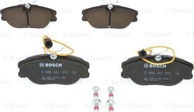 BOSCH 0 986 424 374 - Комплект спирачно феродо, дискови спирачки vvparts.bg