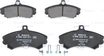 BOSCH 0 986 424 371 - Комплект спирачно феродо, дискови спирачки vvparts.bg