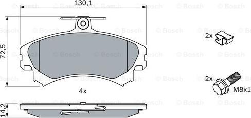 BOSCH 0 986 424 371 - Комплект спирачно феродо, дискови спирачки vvparts.bg