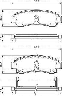 BOSCH 0 986 424 299 - Комплект спирачно феродо, дискови спирачки vvparts.bg