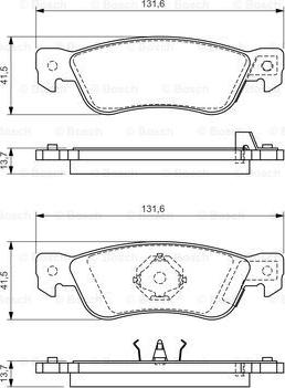 BOSCH 0 986 424 262 - Комплект спирачно феродо, дискови спирачки vvparts.bg