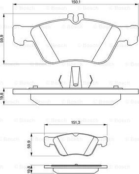 BOSCH 0 986 424 234 - Комплект спирачно феродо, дискови спирачки vvparts.bg