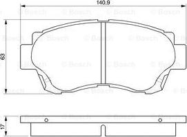 BOSCH 0 986 424 232 - Комплект спирачно феродо, дискови спирачки vvparts.bg