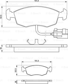 BOSCH 0 986 424 237 - Комплект спирачно феродо, дискови спирачки vvparts.bg