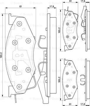 BOSCH 0 986 424 271 - Комплект спирачно феродо, дискови спирачки vvparts.bg