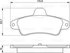 BOSCH 0 986 424 277 - Комплект спирачно феродо, дискови спирачки vvparts.bg