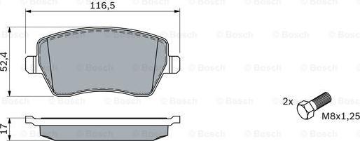 BOSCH 0 986 424 795 - Комплект спирачно феродо, дискови спирачки vvparts.bg