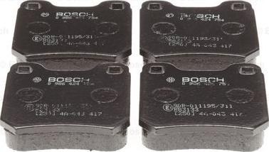 BOSCH 0 986 424 754 - Комплект спирачно феродо, дискови спирачки vvparts.bg
