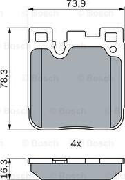 BOSCH 0 986 424 755 - Комплект спирачно феродо, дискови спирачки vvparts.bg