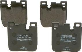 BOSCH 0 986 424 755 - Комплект спирачно феродо, дискови спирачки vvparts.bg