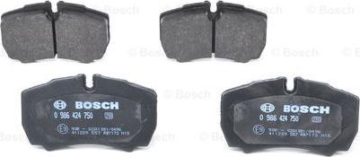 BOSCH 0 986 424 750 - Комплект спирачно феродо, дискови спирачки vvparts.bg