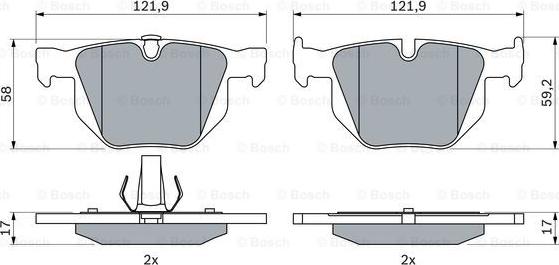 BOSCH 0 986 424 766 - Комплект спирачно феродо, дискови спирачки vvparts.bg