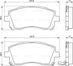 BOSCH 0 986 424 700 - Комплект спирачно феродо, дискови спирачки vvparts.bg