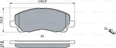 BOSCH 0 986 424 716 - Комплект спирачно феродо, дискови спирачки vvparts.bg