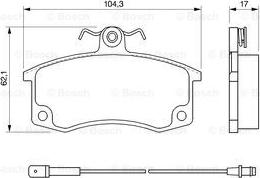 BOSCH 0 986 424 783 - Комплект спирачно феродо, дискови спирачки vvparts.bg