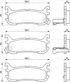 BOSCH 0 986 424 782 - Комплект спирачно феродо, дискови спирачки vvparts.bg